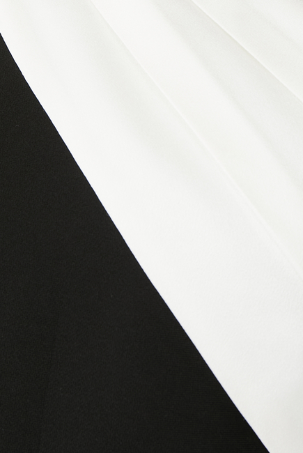 ASYMMETRIC STRETCH CADY MAXI DRESS MONOCHROME:Multi Colour:10